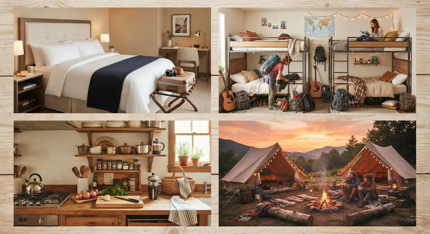 Accommodation Trade-Offs: Hotels, Hostels, Vacation Rentals, and Camping